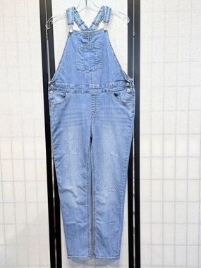 Thereabouts Kids Denim Bib Overalls 18.5 Plus Medium Wash Straight Leg